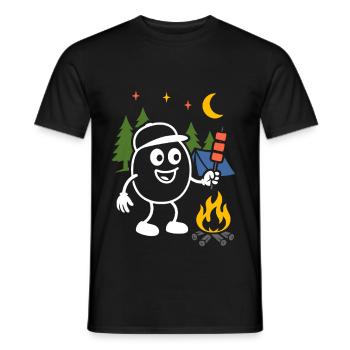 Ribbo camping – Scène de plein air amusante - T-shirt homme - noir - Devant - AI Model Male 178 light (178cm)