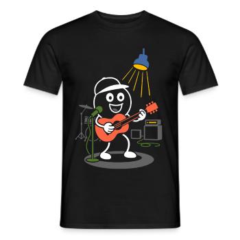 Ribbo Plays Guitar – Funny Music Scene - Men's T-Shirt - black - Front - AI Model Male 178 light (178cm)