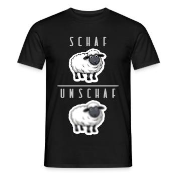 schaf unschaf humor - Männer T-Shirt - Schwarz - Vorne - AI Model Male 178 light (178cm)
