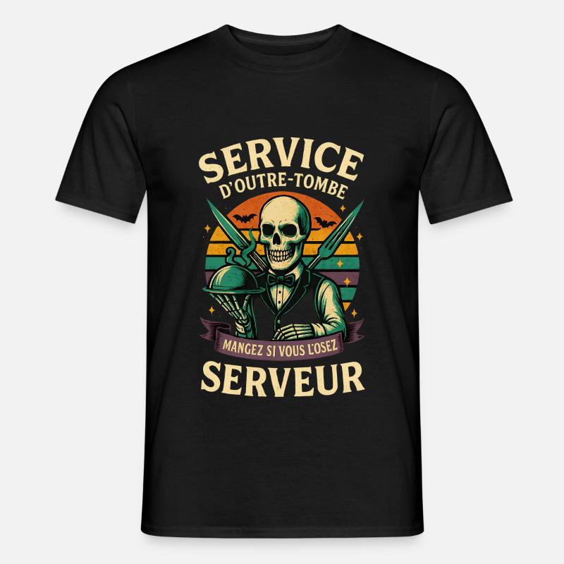 Restaurant Server - Halloween Skeleton - Men’s T-shirt - black