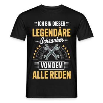 Legendary Mechanic - Mechanic Craftsman - Men's T-Shirt - black - Front - AI Model Male 178 light (178cm)