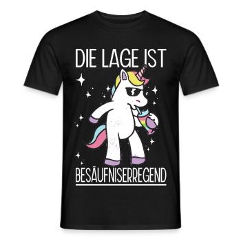 Lustiges Einhorn Bier Party Geschenk Spruch - Männer T-Shirt - Schwarz - Vorne - AI Model Male 178 light (178cm)