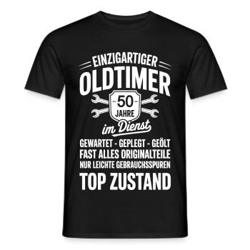 50 years of service - Men's T-Shirt - black - Front - AI Model Male 178 light (178cm)