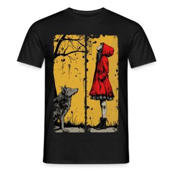 Rotkäppchen und der Wolf - Männer T-Shirt - Schwarz - Vorne - AI Model Male 178 light (178cm)