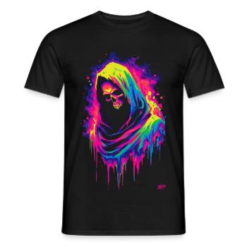 Neon Grim Reaper - Männer T-Shirt - Schwarz - Vorne - AI Model Male 178 light (178cm)