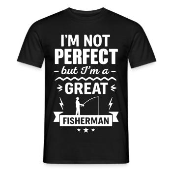 Super Fisherman Nature Lover - Men's T-Shirt - black - Front - AI Model Male 178 light (178cm)