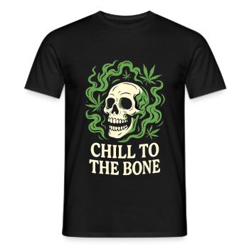 Chill to the Bone – Relaxed Skull - Men's T-Shirt - black - Front - AI Model Male 178 light (178cm)