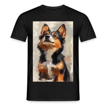 Illustration eines Hundes - Männer T-Shirt - Schwarz - Vorne - AI Model Male 178 light (178cm)