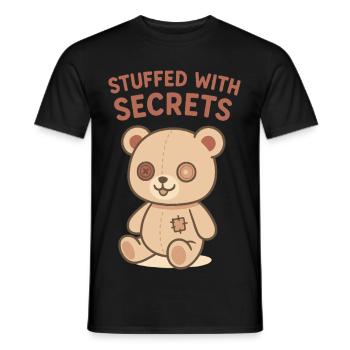 Stuffed With Secrets Bear - Men's T-Shirt - black - Front - AI Model Male 178 light (178cm)