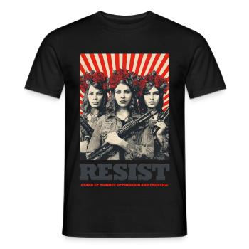 Resist Rosensturm - Männer T-Shirt - Schwarz - Vorne - AI Model Male 178 light (178cm)