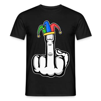 Mittelfinger Stingerfinger Karneval - Männer T-Shirt - Schwarz - Vorne - AI Model Male 178 light (178cm)