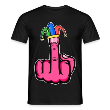 Mittelfinger Stingerfinger Karneval - Männer T-Shirt - Schwarz - Vorne - AI Model Male 178 light (178cm)