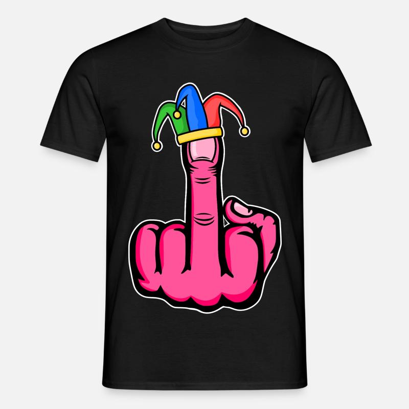 Mittelfinger Stingerfinger Karneval - Männer T-Shirt - Schwarz
