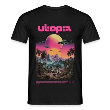 Néon utopique - T-shirt homme - noir - Devant - AI Model Male 178 light (178cm)
