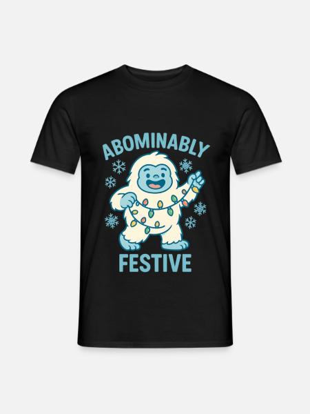 Abominably Festive – Christmas Yeti - Men's T-Shirt - black