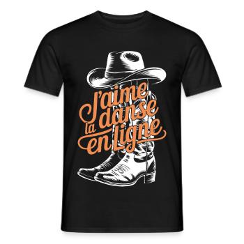 Cowboy Chic Line Dance - Männer T-Shirt - Schwarz - Vorne - AI Model Male 178 light (178cm)