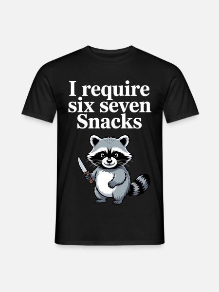 6-7 Internet Meme Cooler 6 7 Waschbär - Männer T-Shirt - Schwarz