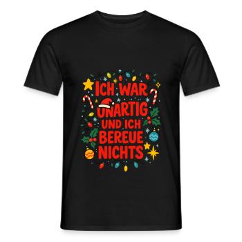 I was naughty and I have no regrets - Men's T-Shirt - black - Front - AI Model Male 178 light (178cm)