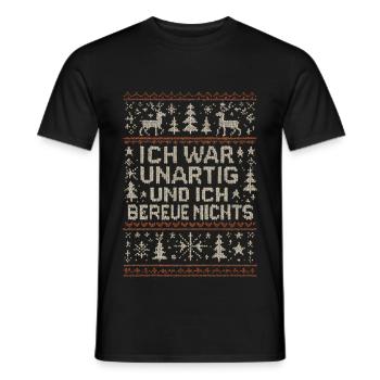 Ugly Christmas Ich war Unartig - Männer T-Shirt - Schwarz - Vorne - AI Model Male 178 light (178cm)