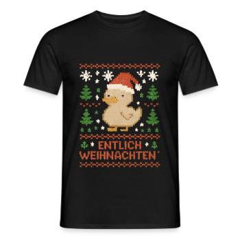 Noël Entlich Canard Vilain Noël - T-shirt homme - noir - Devant - AI Model Male 178 light (178cm)