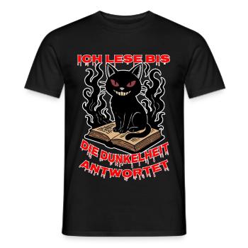 Chat noir sur le livre - T-shirt homme - noir - Devant - AI Model Male 178 light (178cm)