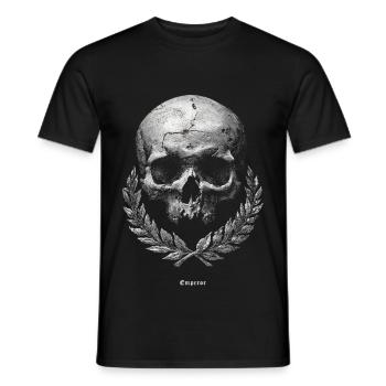 Skull with Laurel – Dark Vintage - Men's T-Shirt - black - Front - AI Model Male 178 light (178cm)