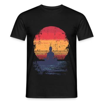 Sonnenuntergang Meditation - Männer T-Shirt - Schwarz - Vorne - AI Model Male 178 light (178cm)