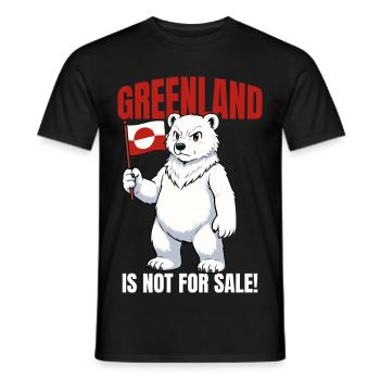 Chemise Greenland Is Not For Sale - T-shirt homme - noir - Devant - AI Model Male 178 light (178cm)