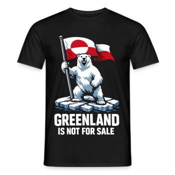 Don des Groenlandais de l’Ours du drapeau du Groenland - T-shirt homme - noir - Devant - AI Model Male 178 light (178cm)