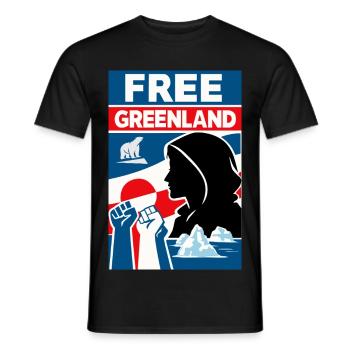 Free Greenland - Männer T-Shirt - Schwarz - Vorne - AI Model Male 178 light (178cm)