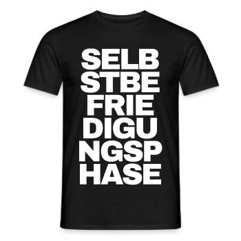 Selbstbefriedigungsphase - Text Motiv - Männer T-Shirt - Schwarz - Vorne - AI Model Male 178 light (178cm)