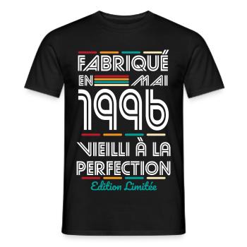 30th Anniversary - Made in May 1996 - Men's T-Shirt - black - Front - AI Model Male 178 light (178cm)