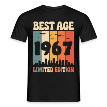  1967 anniversaire rétro 1967 vintage 1967 - T-shirt homme - noir - Devant - AI Model Male 178 light (178cm)