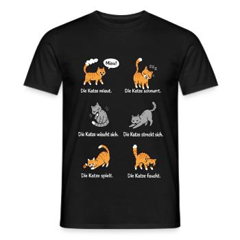 Katzenleben – Schnurrhaare & Katzenliebe - Männer T-Shirt - Schwarz - Vorne - AI Model Male 178 light (178cm)