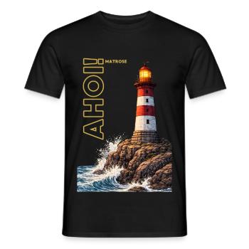 AHOI! Matrose - Männer T-Shirt - Schwarz - Vorne - AI Model Male 178 light (178cm)