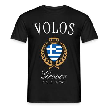 Volos Griechenland Wappen Krone – Reise Souvenir - Männer T-Shirt - Schwarz - Vorne - AI Model Male 178 light (178cm)