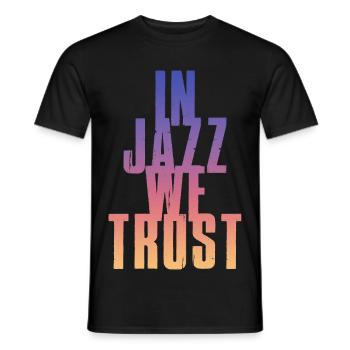 In Jazz we Trust - Männer T-Shirt - Schwarz - Vorne - AI Model Male 178 light (178cm)