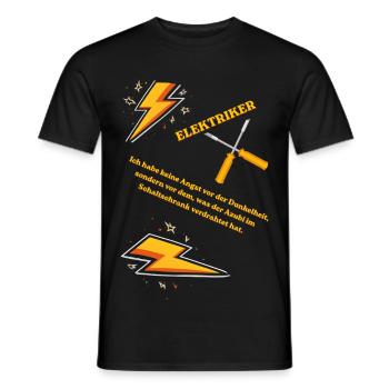 Elektriker T-Shirt Lustiges Geschenk Beruf Humor!! - Männer T-Shirt - Schwarz - Vorne - AI Model Male 178 light (178cm)