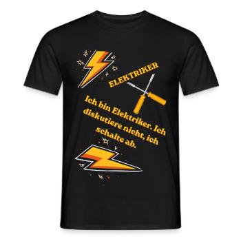 Elektriker T-Shirt Lustiges Geschenk Beruf Humor!! - Männer T-Shirt - Schwarz - Vorne - AI Model Male 178 light (178cm)