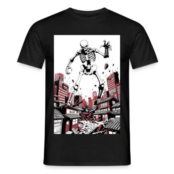 Kaiju Skeleton Tokyo – Giant Skeleton Monster Dice - Men's T-Shirt - black - Front - AI Model Male 178 light (178cm)