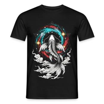 Koi ⭐ céleste - T-shirt homme - noir - Devant - AI Model Male 178 light (178cm)