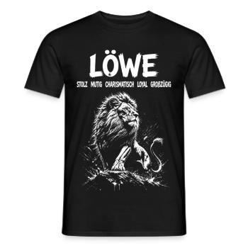 Sternzeichen Löwe Eigenschaften mutig stolz loyal - Männer T-Shirt - Schwarz - Vorne - AI Model Male 178 light (178cm)