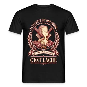 La raclette est mon ennemi - T-shirt homme - noir - Devant - AI Model Male 178 light (178cm)