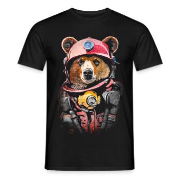Feuerwehrbär - Männer T-Shirt - Schwarz - Vorne - AI Model Male 178 light (178cm)