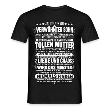 Lustiges Geschenk von Mama für Sohn - Männer T-Shirt - Schwarz - Vorne - AI Model Male 178 light (178cm)