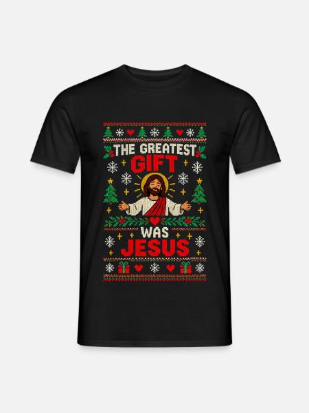 Das größte Geschenk war Jesus - Männer T-Shirt - Schwarz