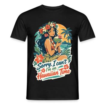 Entspanntes Hula Girl auf Hawaiian Time - Männer T-Shirt - Schwarz - Vorne - AI Model Male 178 light (178cm)