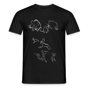 Steinzeit - Männer T-Shirt - Schwarz - Vorne - AI Model Male 178 light (178cm)