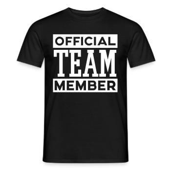 OFFICIAL TEAM MEMBER - Männer T-Shirt - Schwarz - Vorne - AI Model Male 178 light (178cm)