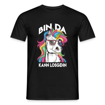 Bin da kann losgehen Spruch Bin da kann losgehn - Männer T-Shirt - Schwarz - Vorne - AI Model Male 178 light (178cm)